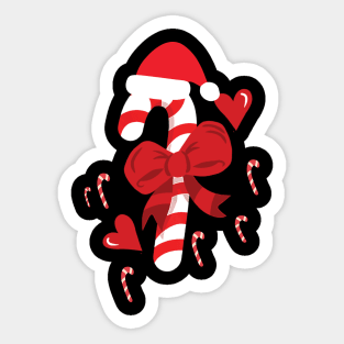 Red and White Candy Cane Sticker